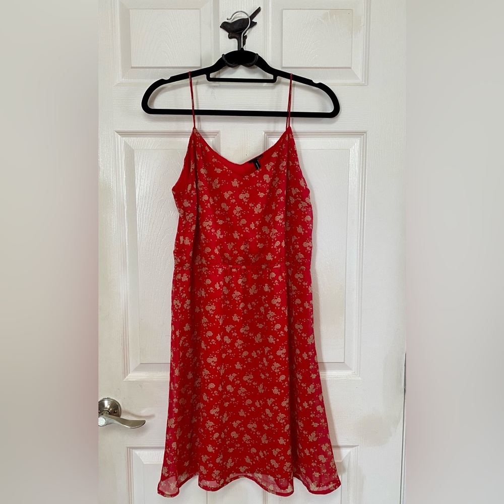 Red Floral Slip Dress